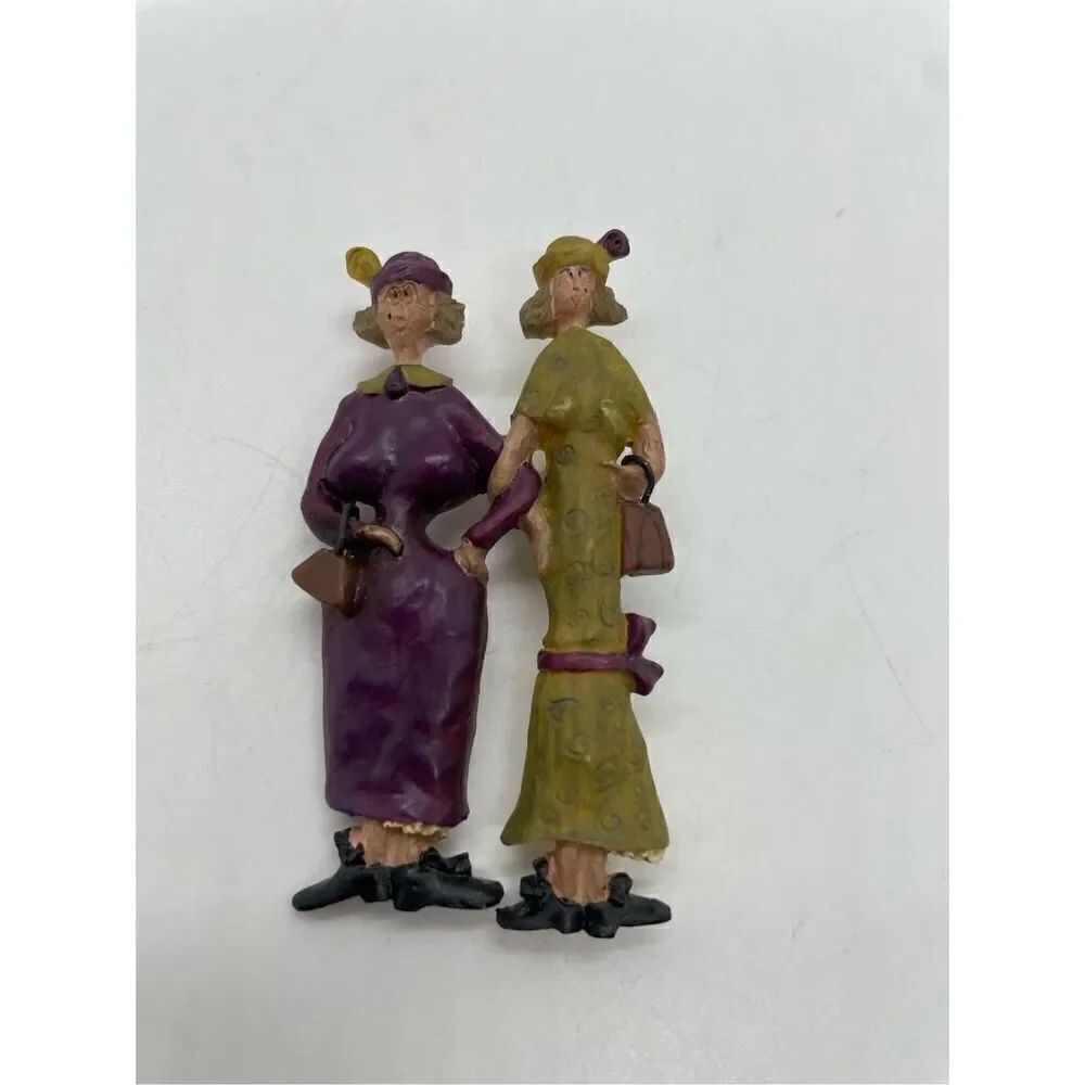 Vintage Sandy Gervis Resin Pieces From My Heart Best Friends Shopping Brooche